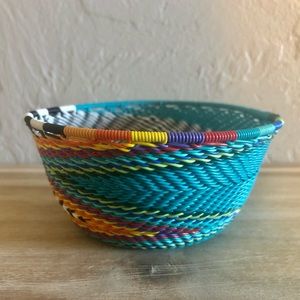 African Zulu Woven Telephone Wire Bowl